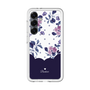 スリムプロテクションプレミアムケース［ ツインドットフラワー - Navy ］