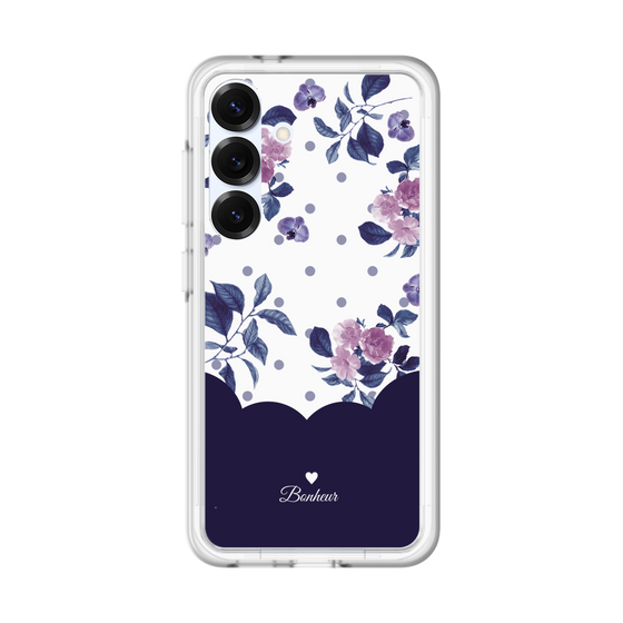 スリムプロテクションプレミアムケース［ ツインドットフラワー - Navy ］