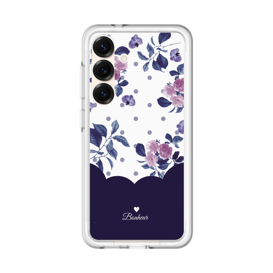 スリムプロテクションプレミアムケース［ ツインドットフラワー - Navy ］