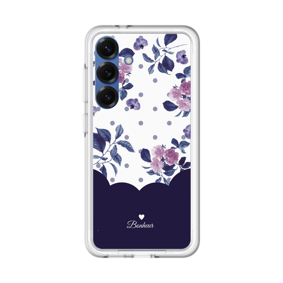 スリムプロテクションプレミアムケース［ ツインドットフラワー - Navy ］