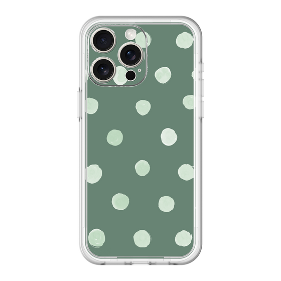 スリムプロテクションプレミアムケース［ 水彩ドット・レトロカラー - Green ］