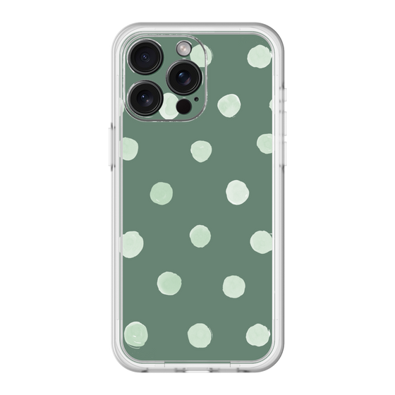 スリムプロテクションプレミアムケース［ 水彩ドット・レトロカラー - Green ］