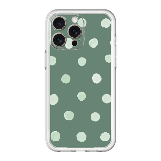 スリムプロテクションプレミアムケース［ 水彩ドット・レトロカラー - Green ］