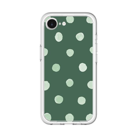 スリムプロテクションプレミアムケース［ 水彩ドット・レトロカラー - Green ］