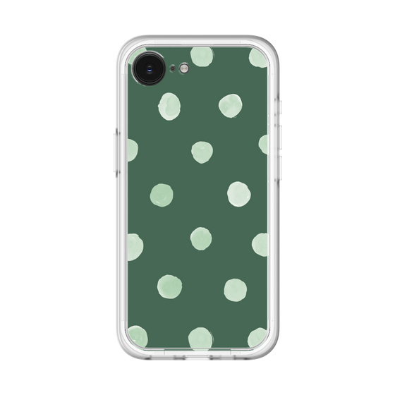 スリムプロテクションプレミアムケース［ 水彩ドット・レトロカラー - Green ］