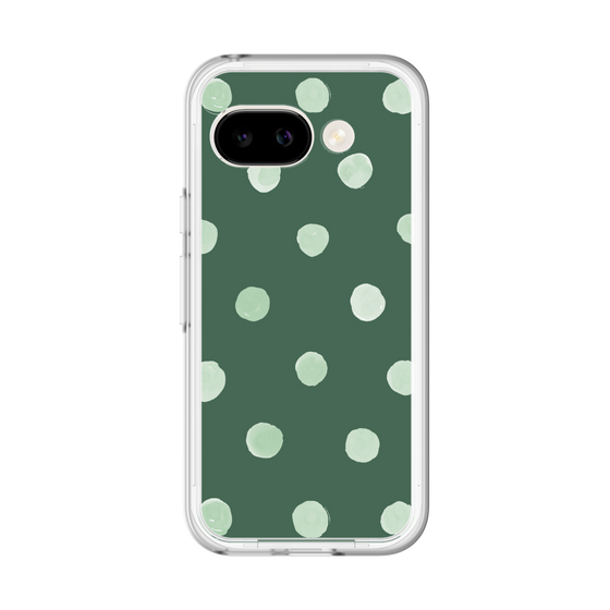 スリムプロテクションプレミアムケース［ 水彩ドット・レトロカラー - Green ］