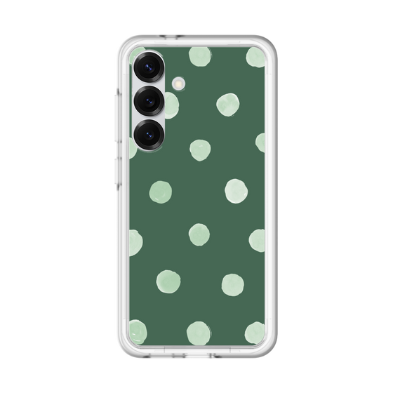 スリムプロテクションプレミアムケース［ 水彩ドット・レトロカラー - Green ］