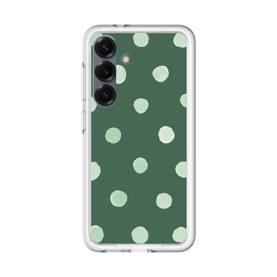スリムプロテクションプレミアムケース［ 水彩ドット・レトロカラー - Green ］