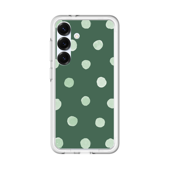 スリムプロテクションプレミアムケース［ 水彩ドット・レトロカラー - Green ］
