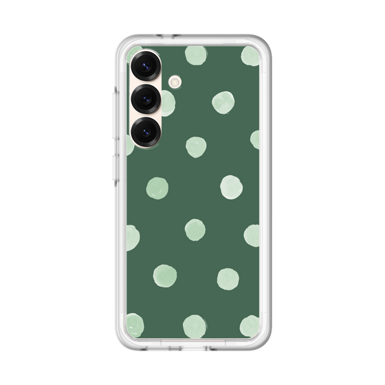 スリムプロテクションプレミアムケース［ 水彩ドット・レトロカラー - Green ］