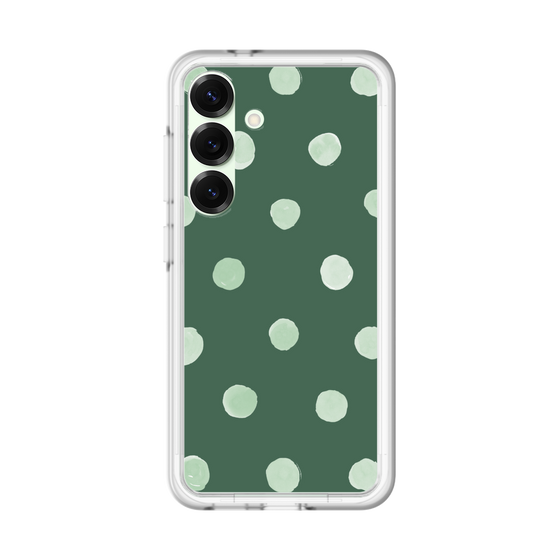 スリムプロテクションプレミアムケース［ 水彩ドット・レトロカラー - Green ］