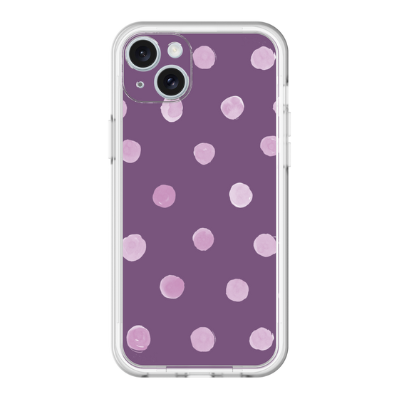 スリムプロテクションプレミアムケース［ 水彩ドット・レトロカラー - Purple ］
