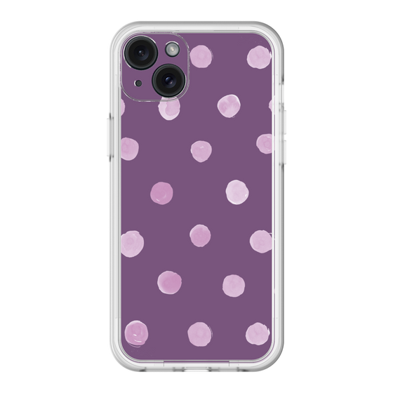 スリムプロテクションプレミアムケース［ 水彩ドット・レトロカラー - Purple ］