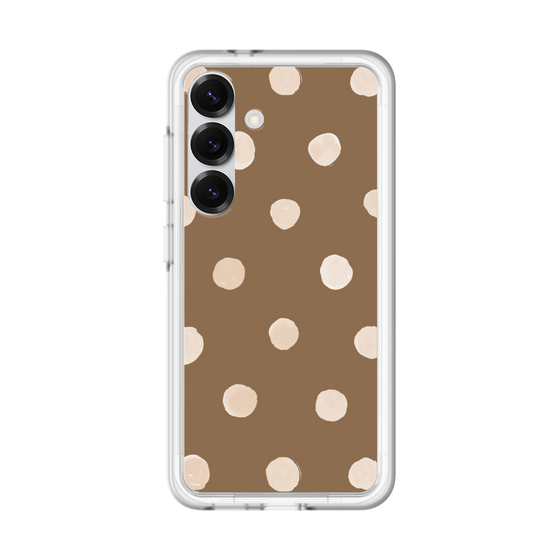 スリムプロテクションプレミアムケース［ 水彩ドット・レトロカラー - Brown ］