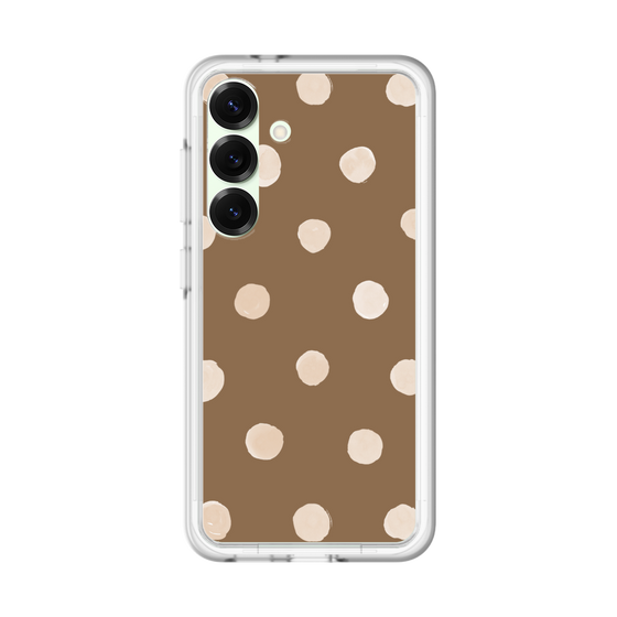 スリムプロテクションプレミアムケース［ 水彩ドット・レトロカラー - Brown ］