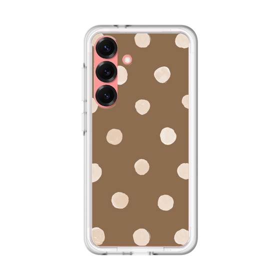 スリムプロテクションプレミアムケース［ 水彩ドット・レトロカラー - Brown ］