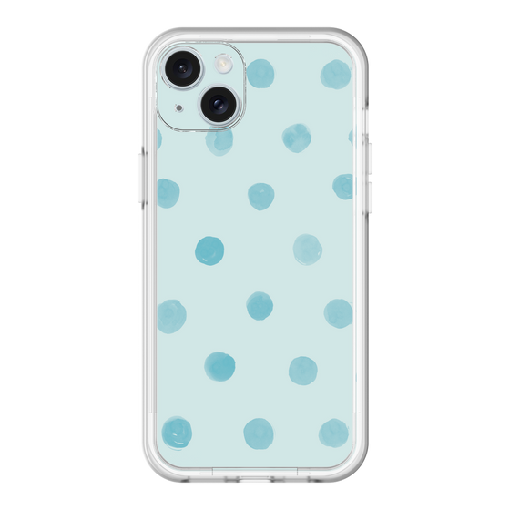 スリムプロテクションプレミアムケース［ 水彩ドット・レトロカラー - Light Blue ］
