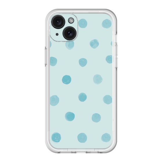 スリムプロテクションプレミアムケース［ 水彩ドット・レトロカラー - Light Blue ］