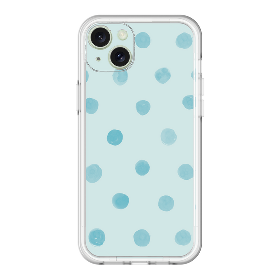 スリムプロテクションプレミアムケース［ 水彩ドット・レトロカラー - Light Blue ］