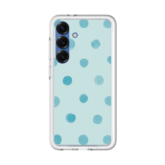 スリムプロテクションプレミアムケース［ 水彩ドット・レトロカラー - Light Blue ］