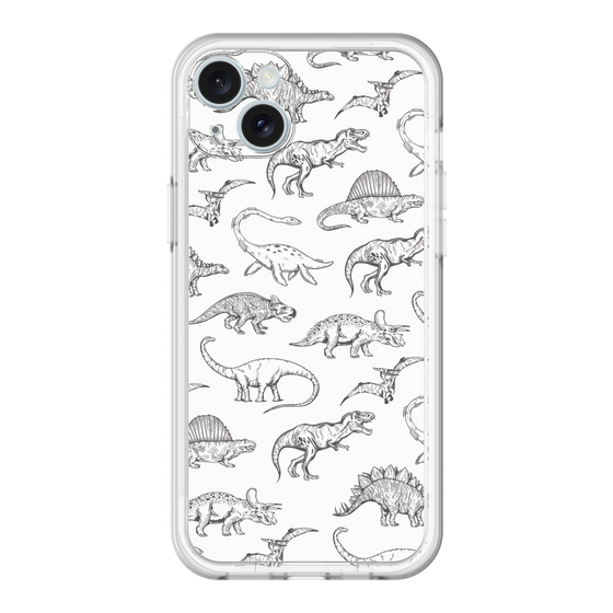 スリムプロテクションプレミアムケース［ Dinosaurs No.2 - White ］