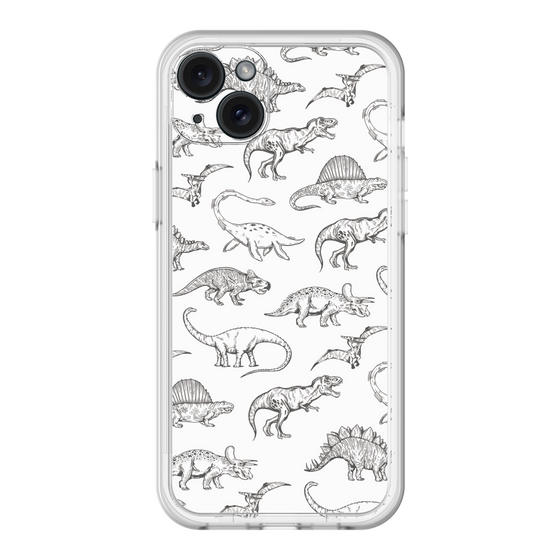 スリムプロテクションプレミアムケース［ Dinosaurs No.2 - White ］