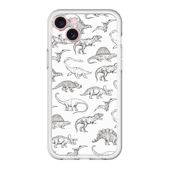 スリムプロテクションプレミアムケース［ Dinosaurs No.2 - White ］