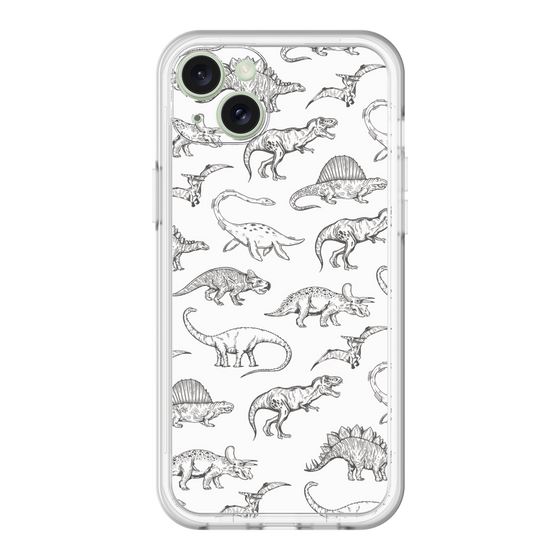 スリムプロテクションプレミアムケース［ Dinosaurs No.2 - White ］