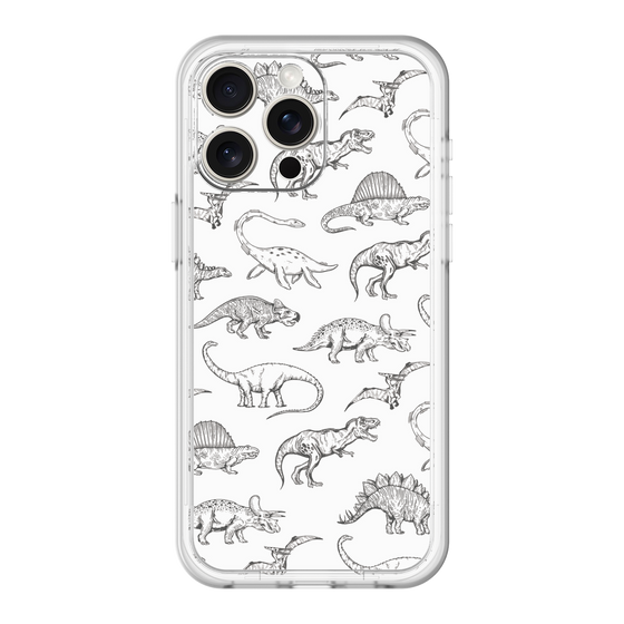 スリムプロテクションプレミアムケース［ Dinosaurs No.2 - White ］