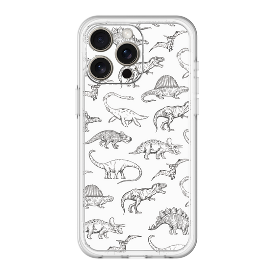 スリムプロテクションプレミアムケース［ Dinosaurs No.2 - White ］