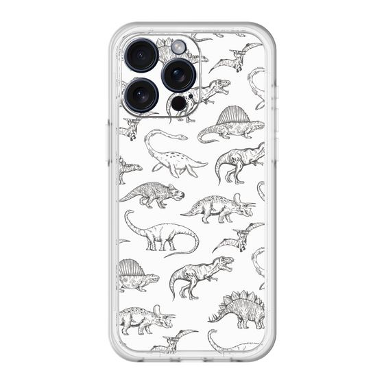 スリムプロテクションプレミアムケース［ Dinosaurs No.2 - White ］
