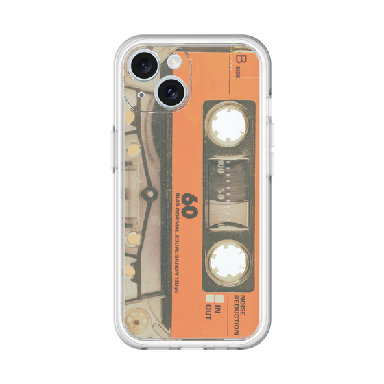 スリムプロテクションプレミアムケース［ RETORO CASSETTE TAPE - Skeleton Orange ］