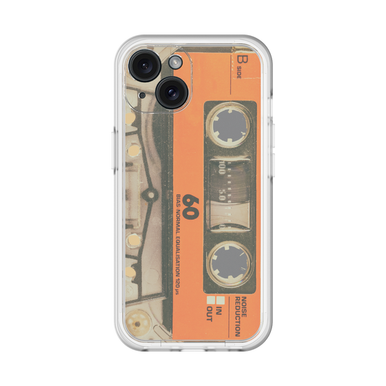 スリムプロテクションプレミアムケース［ RETORO CASSETTE TAPE - Skeleton Orange ］