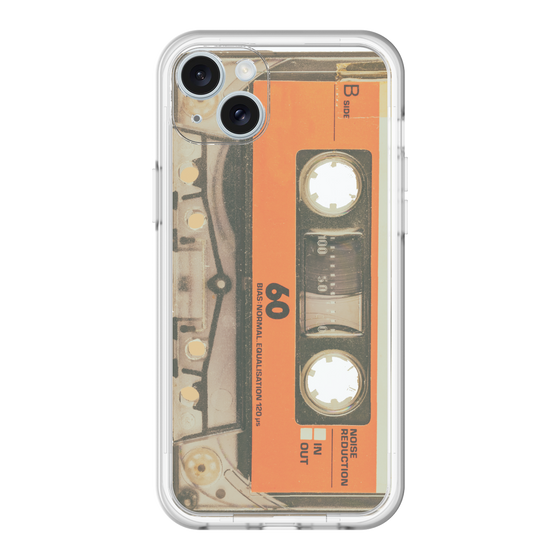 スリムプロテクションプレミアムケース［ RETORO CASSETTE TAPE - Skeleton Orange ］