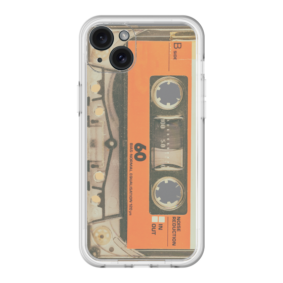スリムプロテクションプレミアムケース［ RETORO CASSETTE TAPE - Skeleton Orange ］