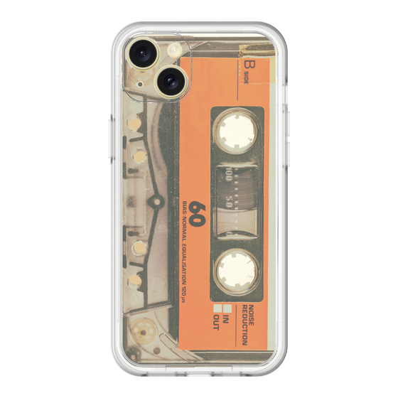 スリムプロテクションプレミアムケース［ RETORO CASSETTE TAPE - Skeleton Orange ］