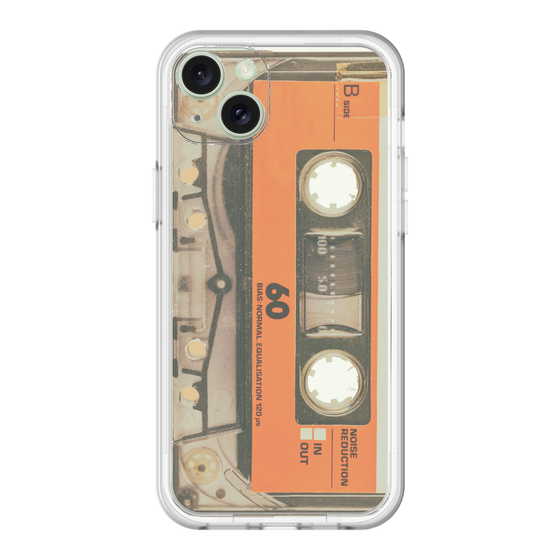 スリムプロテクションプレミアムケース［ RETORO CASSETTE TAPE - Skeleton Orange ］