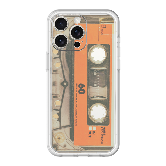 スリムプロテクションプレミアムケース［ RETORO CASSETTE TAPE - Skeleton Orange ］