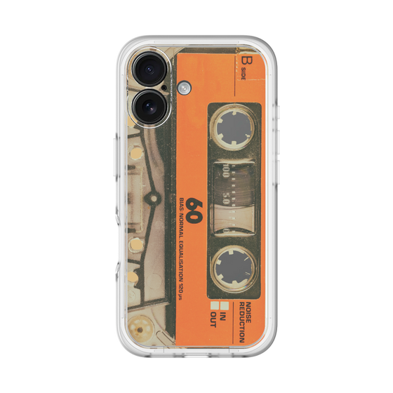 スリムプロテクションプレミアムケース［ RETORO CASSETTE TAPE - Skeleton Orange ］