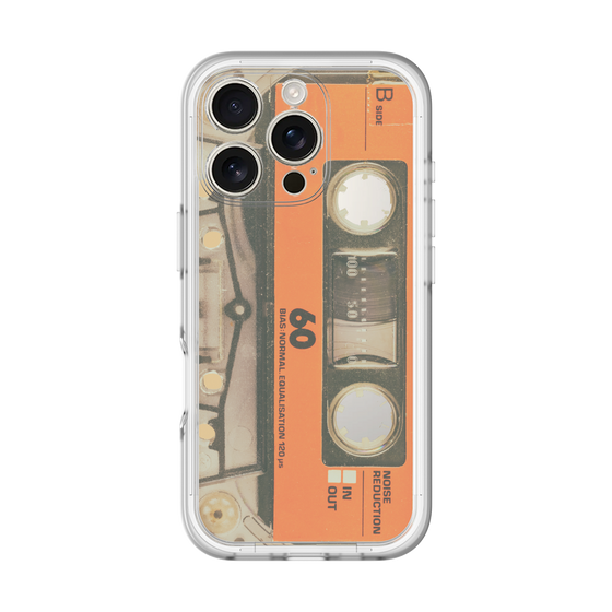 スリムプロテクションプレミアムケース［ RETORO CASSETTE TAPE - Skeleton Orange ］