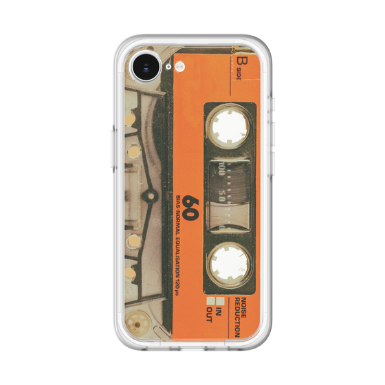 スリムプロテクションプレミアムケース［ RETORO CASSETTE TAPE - Skeleton Orange ］