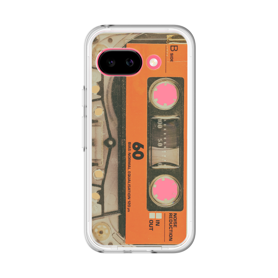 スリムプロテクションプレミアムケース［ RETORO CASSETTE TAPE - Skeleton Orange ］