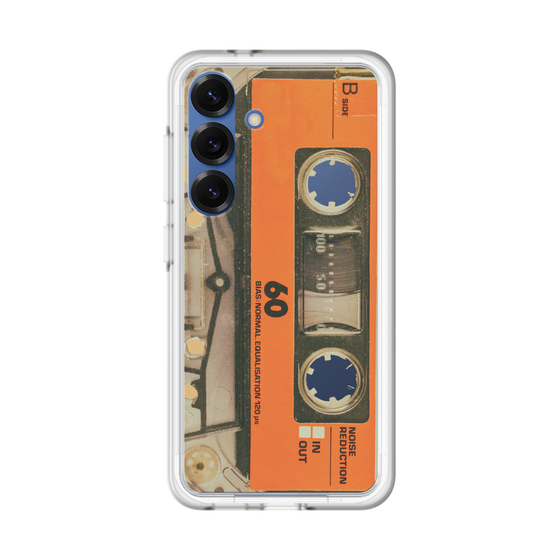 スリムプロテクションプレミアムケース［ RETORO CASSETTE TAPE - Skeleton Orange ］