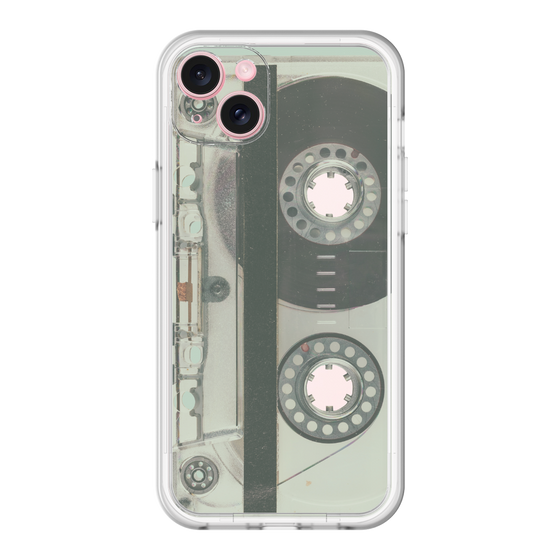 スリムプロテクションプレミアムケース［ RETORO CASSETTE TAPE - Skeleton Blue ］