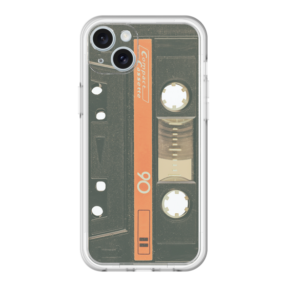 スリムプロテクションプレミアムケース［ RETORO CASSETTE TAPE - Opacity Black ］