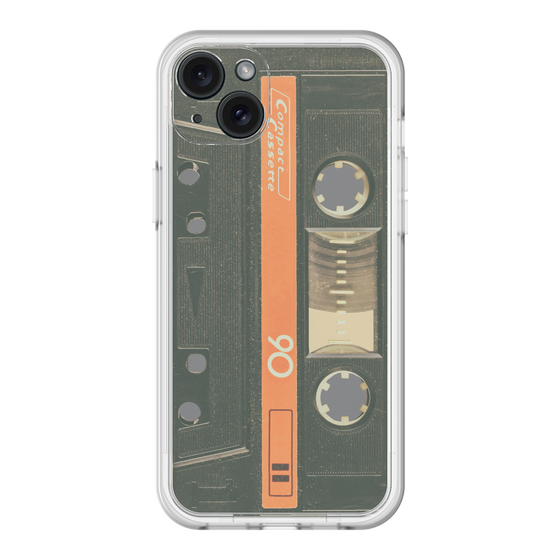 スリムプロテクションプレミアムケース［ RETORO CASSETTE TAPE - Opacity Black ］