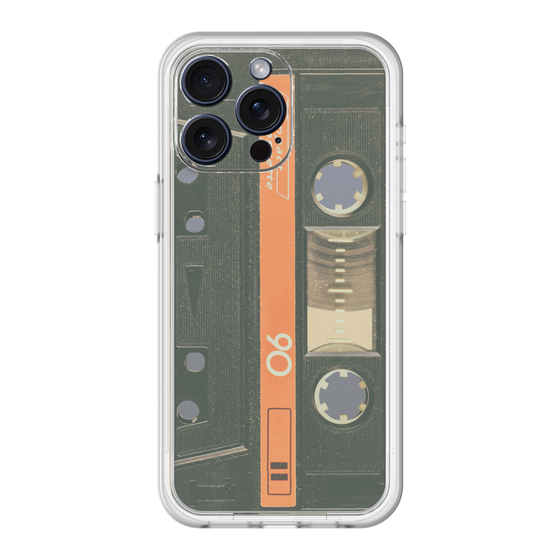 スリムプロテクションプレミアムケース［ RETORO CASSETTE TAPE - Opacity Black ］
