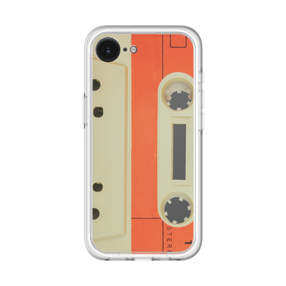 スリムプロテクションプレミアムケース［ RETORO CASSETTE TAPE - Opacity White ］