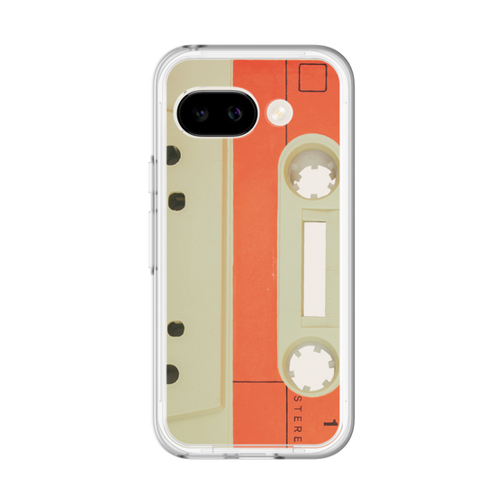 スリムプロテクションプレミアムケース［ RETORO CASSETTE TAPE - Opacity White ］