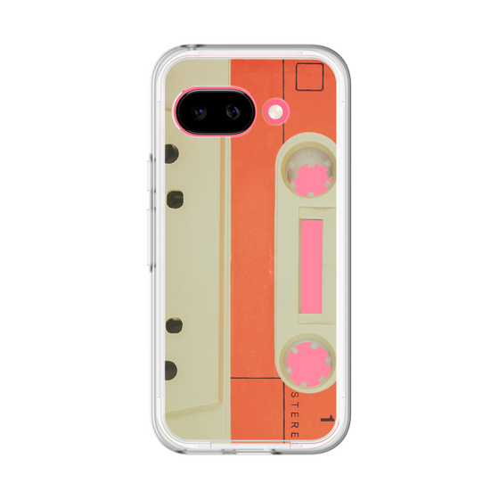 スリムプロテクションプレミアムケース［ RETORO CASSETTE TAPE - Opacity White ］